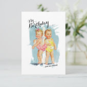 ヴィンテージカスタマイズ可能な子供の誕生日招待状 招待状 (スタンド正面)