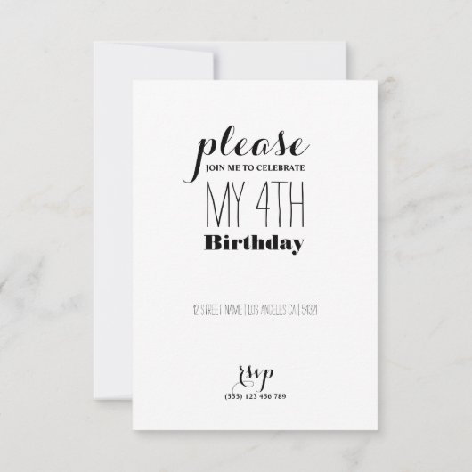 ヴィンテージカスタマイズ可能な子供の誕生日招待状 招待状 (裏面)