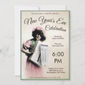 ヴィンテージカスタマイズ可能な新年のパーティー 招待状 (正面)