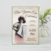 ヴィンテージカスタマイズ可能な新年のパーティー 招待状 (スタンド正面)