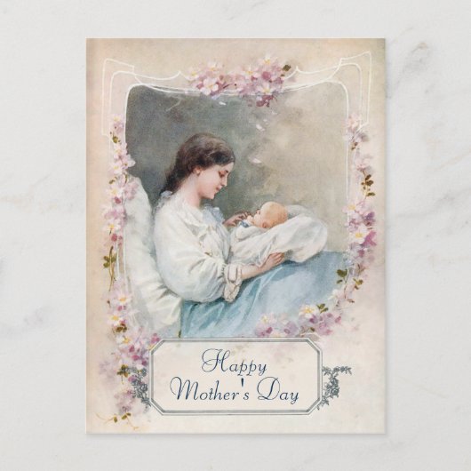ヴィンテージカスタマイズ可能な母生まれたばかりのと ポストカード (正面)