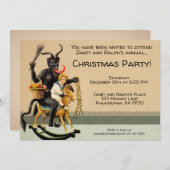 ヴィンテージカスタマイズ可能なKrampusパーティの招待状 招待状 (正面/裏面)
