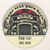 ヴィンテージカスタマイズ車 ラウンドペーパーコースター (正面)