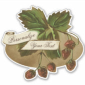 ヴィンテージカスタムいちごキュート果物食料品店 シール (正面)