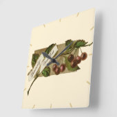 ヴィンテージカスタムさくらんぼレトロフルーツオールドスクール スクエア壁時計 (傾斜)