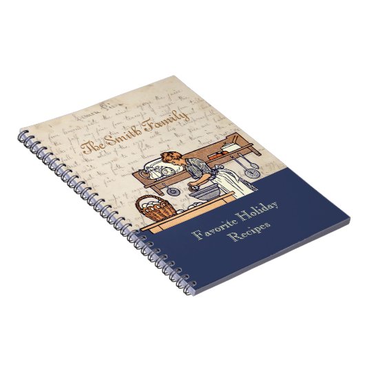 ヴィンテージカスタムな家族の休日のレシピのノート ノートブック (右側)