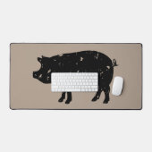 ヴィンテージカスタムのシルエット付き卓上マット デスクマット (キーボード&マウス)