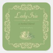 ヴィンテージカスタムの薬草茶ラベル スクエアシール (正面)