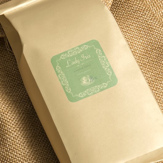 ヴィンテージカスタムの薬草茶ラベル スクエアシール