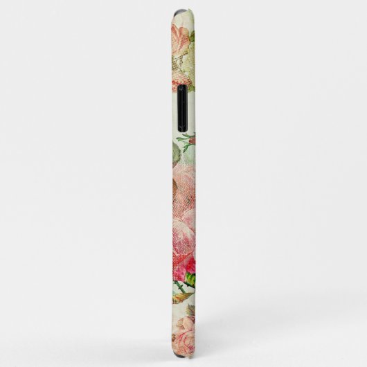 ヴィンテージカスタムほこりっぽいピンクフローラバラパターン Case-Mate iPhoneケース (裏面/右)