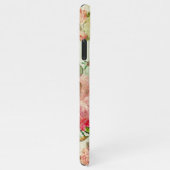 ヴィンテージカスタムほこりっぽいピンクフローラバラパターン iPhoneケース (右側)