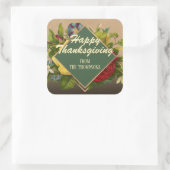 ヴィンテージカスタムアンティークフローラハッピーサンクスギビング スクエアシール (バッグ)