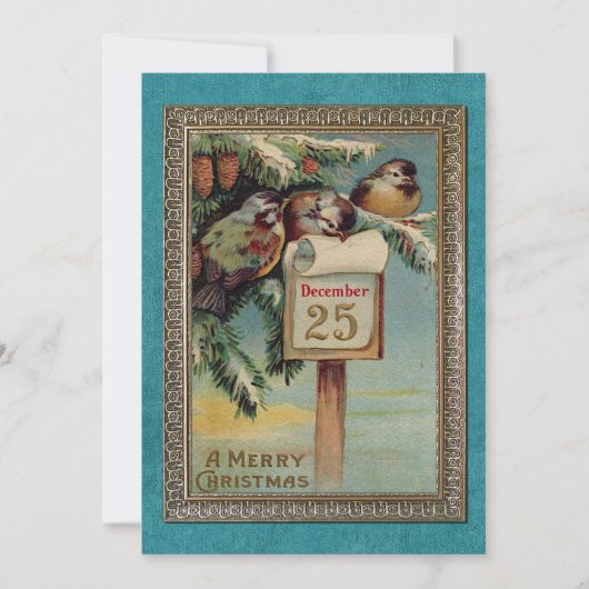 ヴィンテージカスタムアンティークホリデーシーズンズグリーティング シーズンカード (正面)