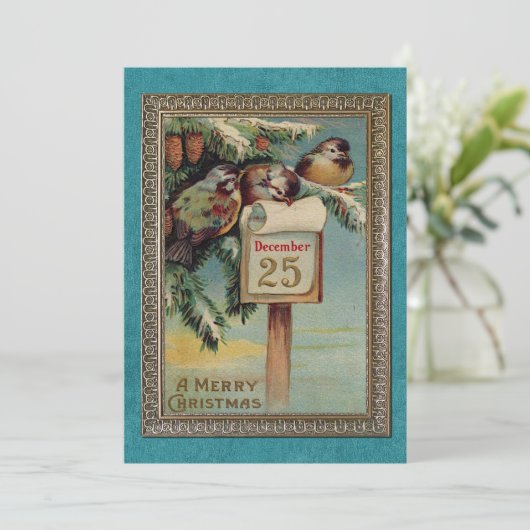 ヴィンテージカスタムアンティークホリデーシーズンズグリーティング シーズンカード (スタンド正面)