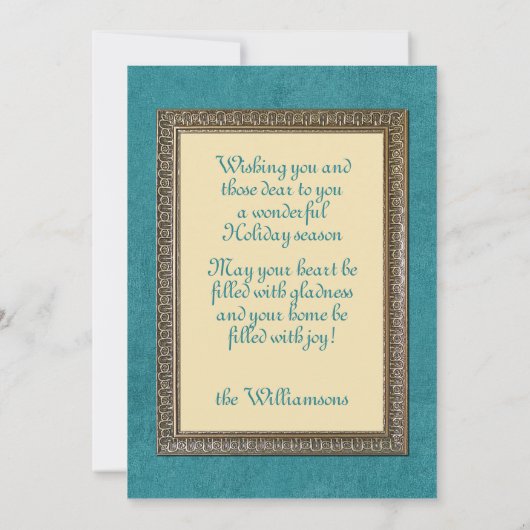 ヴィンテージカスタムアンティークホリデーシーズンズグリーティング シーズンカード (裏面)