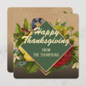 ヴィンテージカスタムアンティークホリデーシーズンズグリーティング シーズンカード (正面/裏面)