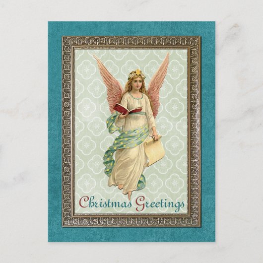 ヴィンテージカスタムアンティークホリデーシーズンズグリーティング ポストカード (正面)