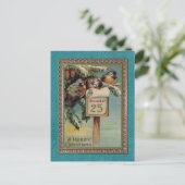 ヴィンテージカスタムアンティークホリデーシーズンズグリーティング ポストカード (スタンド正面)