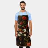 ヴィンテージカスタムアートフラワーフローリスト画家 エプロン (着用した状態)