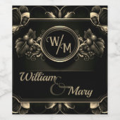 ヴィンテージカスタムアールデコお祝い ワインラベル (シングルラベル)