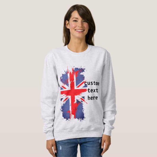 ヴィンテージカスタムイギリス国旗Red Blue White Union Jack スウェットシャツ (正面フル)