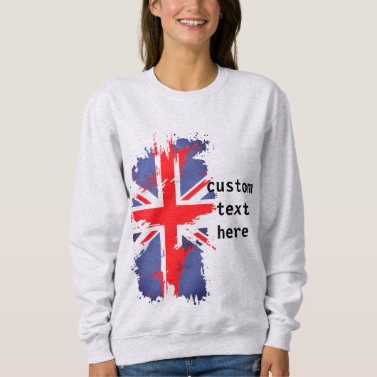ヴィンテージカスタムイギリス国旗Red Blue White Union Jack スウェットシャツ (正面)