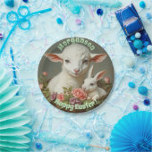 ヴィンテージカスタムイースターのパーソナライズラム&バニー ペーパープレート (パーティー)