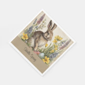 ヴィンテージカスタムイースターバニー卵フローラ スタンダードランチョンナプキン (角)