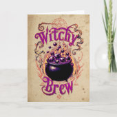 ヴィンテージカスタムウィッ不気味クビールハッピーハローウィン カード (正面)
