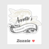 ヴィンテージカスタムエルダーベリーまたはエルダーフラワーチンキ シール (シート)