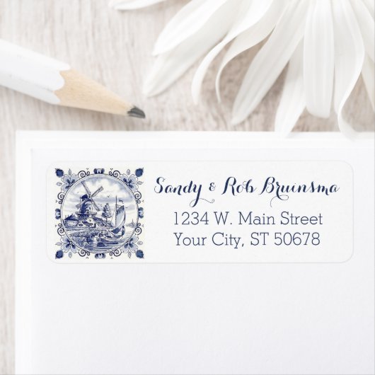 ヴィンテージカスタムオランダウィンドミルセーロボートデルフトブルー ラベル (インサイチュ)