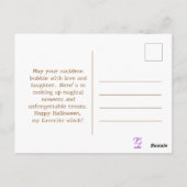 ヴィンテージカスタムオレンジウィッチハットハロウィーンウィッチ ポストカード (裏面)