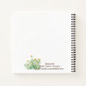 ヴィンテージカスタムカモミールの花フェイクジュートバーラップ ノートブック (裏面)