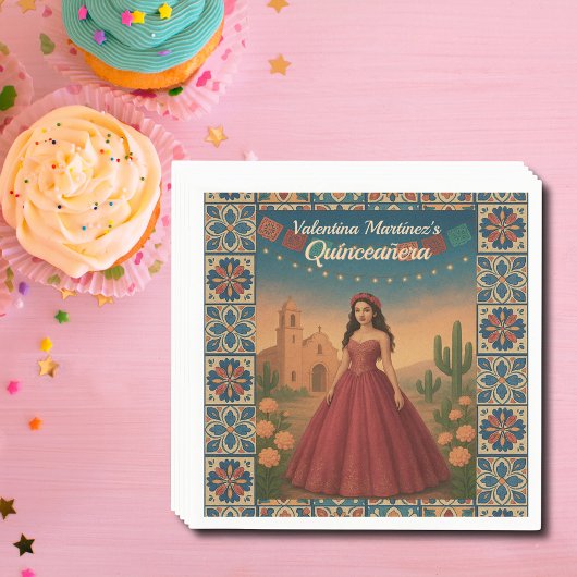 ヴィンテージカスタムキンセアニラレッドドレスタラベラアート スタンダードカクテルナプキン