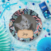 ヴィンテージカスタムクリスマスの休日cat写真 ペーパープレート (パーティー)