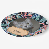 ヴィンテージカスタムクリスマスの休日cat写真 ペーパープレート (アングル)