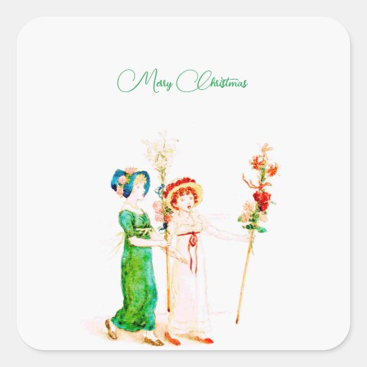 ヴィンテージカスタムクリスマスラベル スクエアシール (正面)