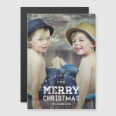 ヴィンテージカスタムクリスマス写真薄い磁気カード (正面/裏面)