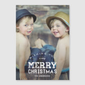 ヴィンテージカスタムクリスマス写真薄い磁気カード (正面)