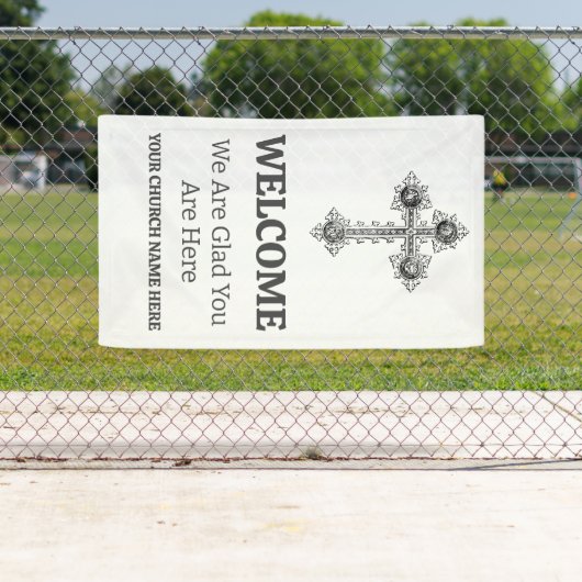 ヴィンテージカスタムクロスチャーチウェルカム 横断幕 (インサイチュ)