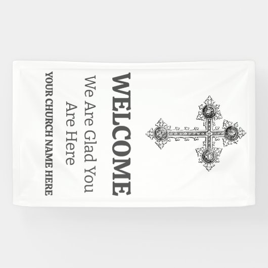 ヴィンテージカスタムクロスチャーチウェルカム 横断幕 (横)