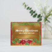 ヴィンテージカスタムゴールデンデザインパーソナライズされた シーズンポストカード (スタンド正面)