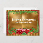 ヴィンテージカスタムゴールデンデザインパーソナライズされた シーズンポストカード (正面/裏面)