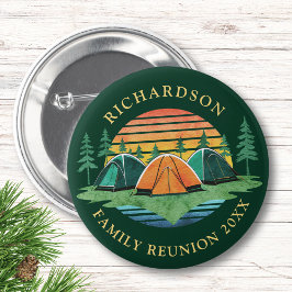 ヴィンテージカスタムサンセットグリーンキャンピングファミリー懇親会 缶バッジ
