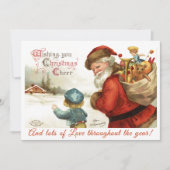 ヴィンテージカスタムサンタクロースと子供のクリスマス シーズンカード (正面)