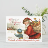 ヴィンテージカスタムサンタクロースと子供のクリスマス シーズンカード (スタンド正面)