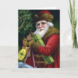 ヴィンテージカスタムサンタクロースクリスマスカードテンプレート シーズンカード