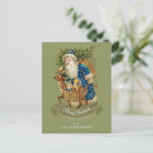 ヴィンテージカスタムサンタクロースディアクリスマス ポストカード (スタンド正面)