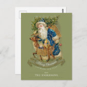 ヴィンテージカスタムサンタクロースディアクリスマス ポストカード (正面/裏面)