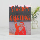 ヴィンテージカスタムサンタグルーヴィホリデーアート シーズンカード (スタンド正面)